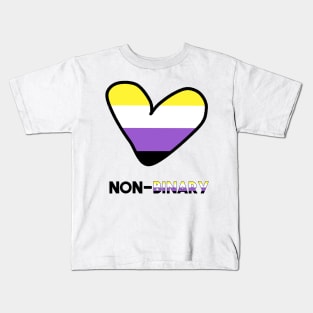 LGBTQ+ Non-Binary Heart- Love Kids T-Shirt